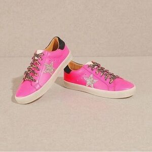 Skylar Glitter Suede Leather Star Sneakers